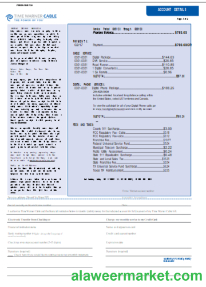 Time Warner Cabel utility business bill,  page 2, SCR